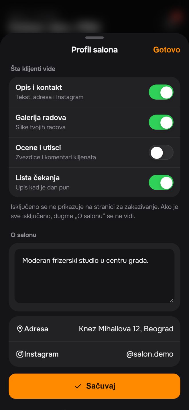 Klijent može da vidi i ko ste.